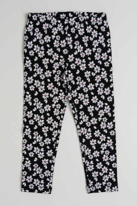 IDO, Virágmintás nadrág, Fekete/Törtfehér