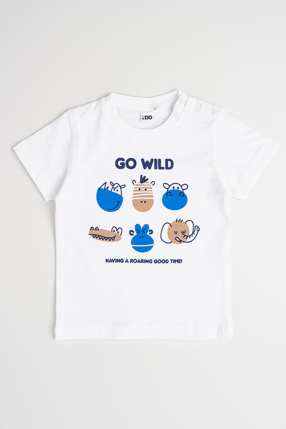 IDO, Tricou din bumbac cu imprimeu, Alb optic, 122 CM