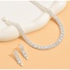 Set bijuterii pentru femei, Dabola, B3, Cercei, Colier, Zirconiu, Elegant, Nunta, Argintiu