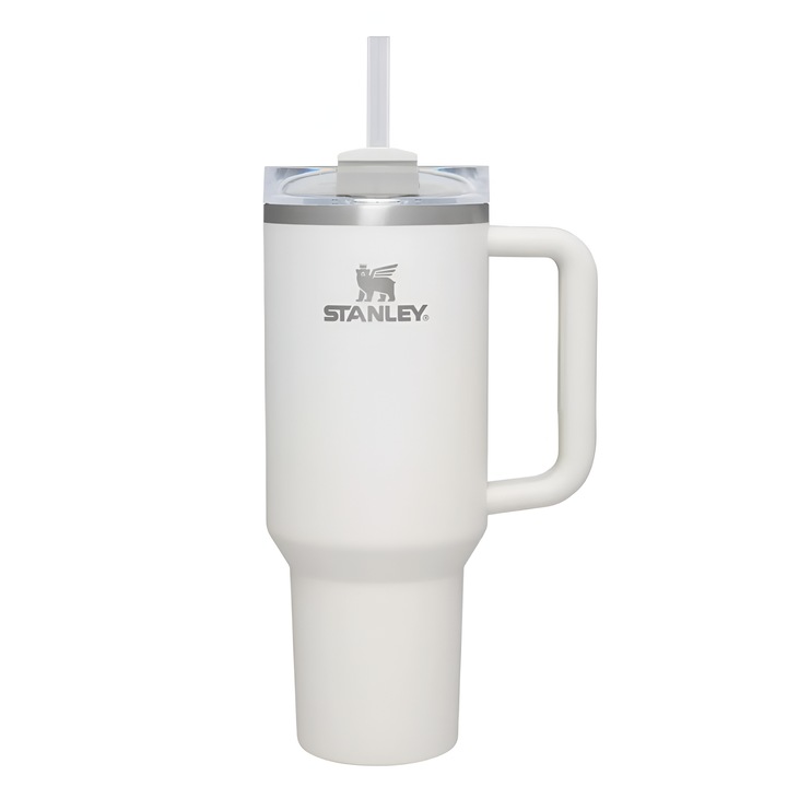 Термос чаша Stanley Quencher H2.0 Flowstate от ONSG®, неръждаема стомана, изключителна издръжливост, ефективна изолация, ергономичен дизайн, първокласен материал, 1180 мл, скреж