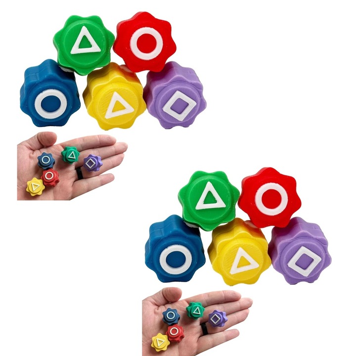 Комплект от 2 корейски интерактивни игри Gonggi, Squid Game и Squid Game, многоцветни, Impact Vision®