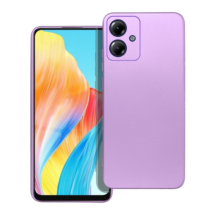 Защитен калъф, кадифена вътрешност, съвместим с Motorola Moto G14, FONIX MetalShield, силикон, повдигнати ръбове, метализирана повърхност, тънък, лилав