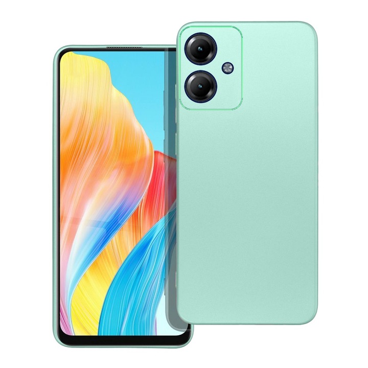 Защитен калъф, кадифена вътрешност, съвместим с Motorola Moto G14, FONIX MetalShield, силикон, повдигнати ръбове, метализирана повърхност, тънък, зелен