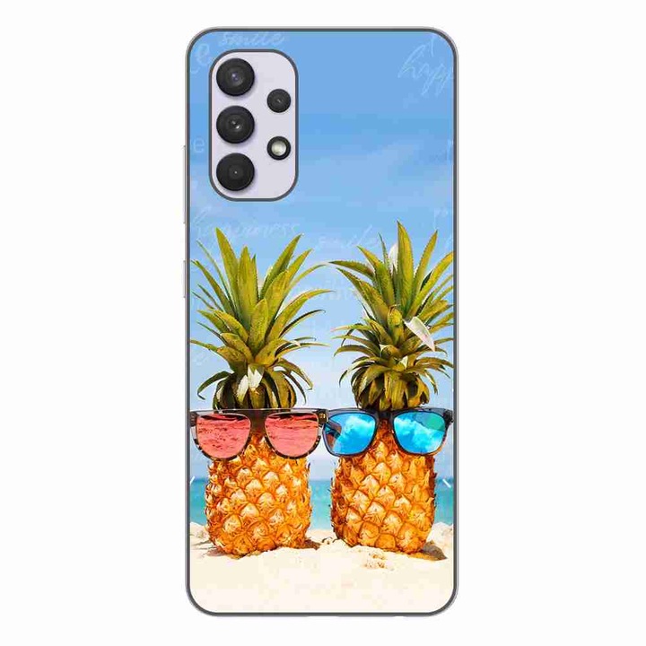 Кейс, съвместим с Samsung Galaxy A32 4G Silicone Gel Tpu Модел Beach Pinneaples