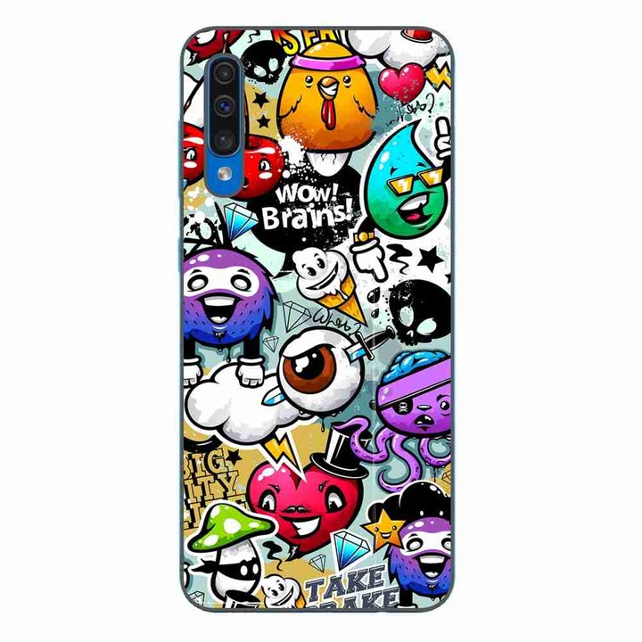 Калъф, съвместим с Samsung Galaxy A30S, A50 Silicone Gel Tpu Pattern Pop Art Graffiti