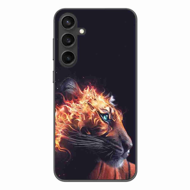 Кейс, съвместим със Samsung Galaxy A55 Silicon Gel Tpu Модел Flameborn Tiger