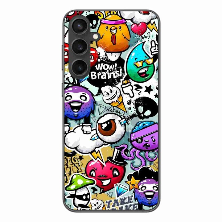 Калъф, съвместим с Samsung Galaxy A55 Silicone Gel Tpu Pattern Pop Art Graffiti