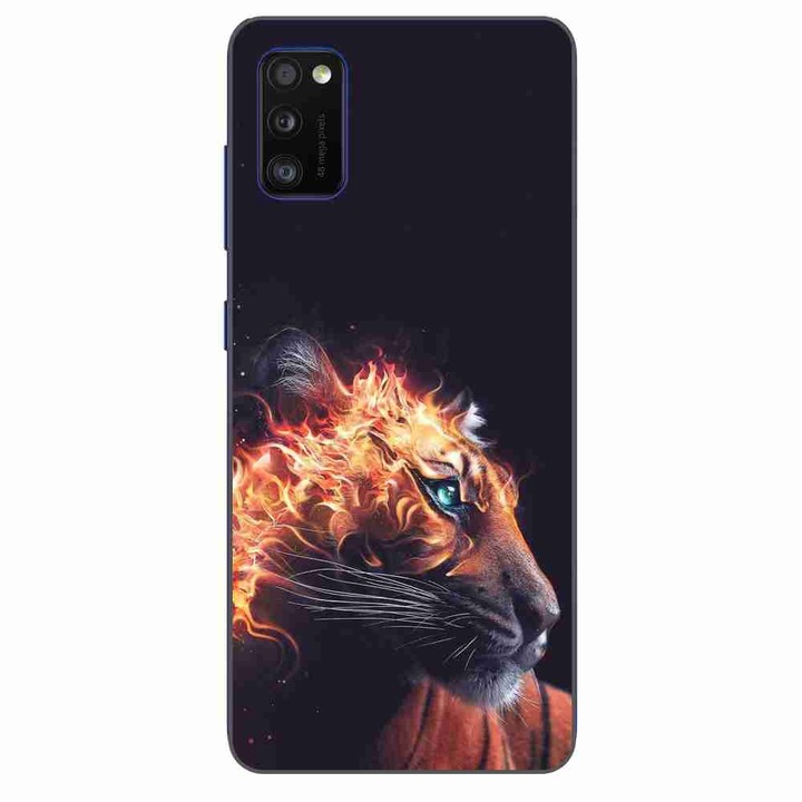 Husa compatibila cu Samsung Galaxy A41 Silicon Gel Tpu Model Flameborn Tiger