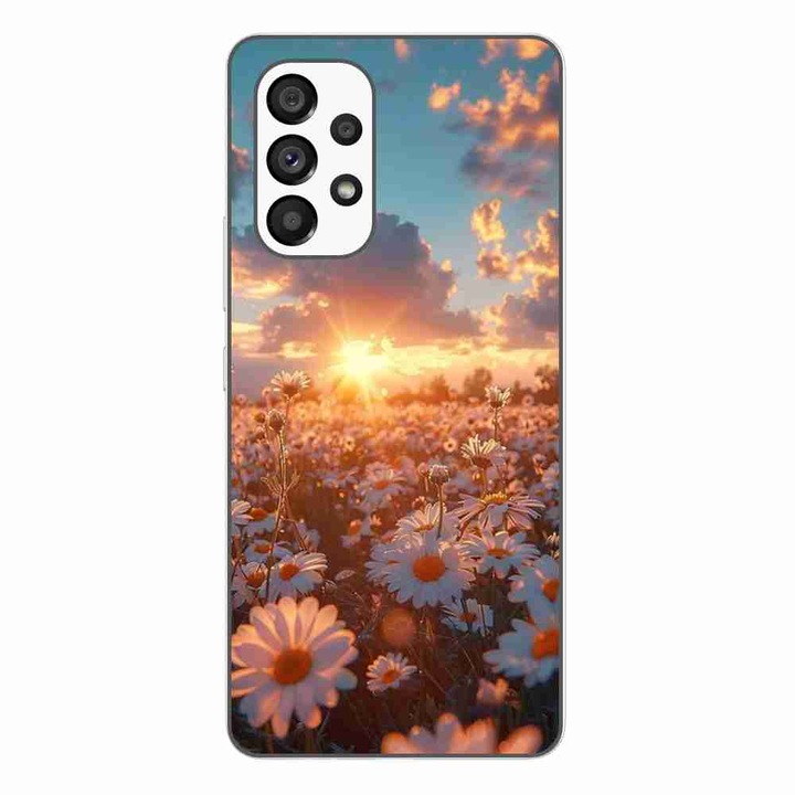Калъф, съвместим с Samsung Galaxy A53 5G Силиконов гел Tpu Pattern Изгрев с цветя