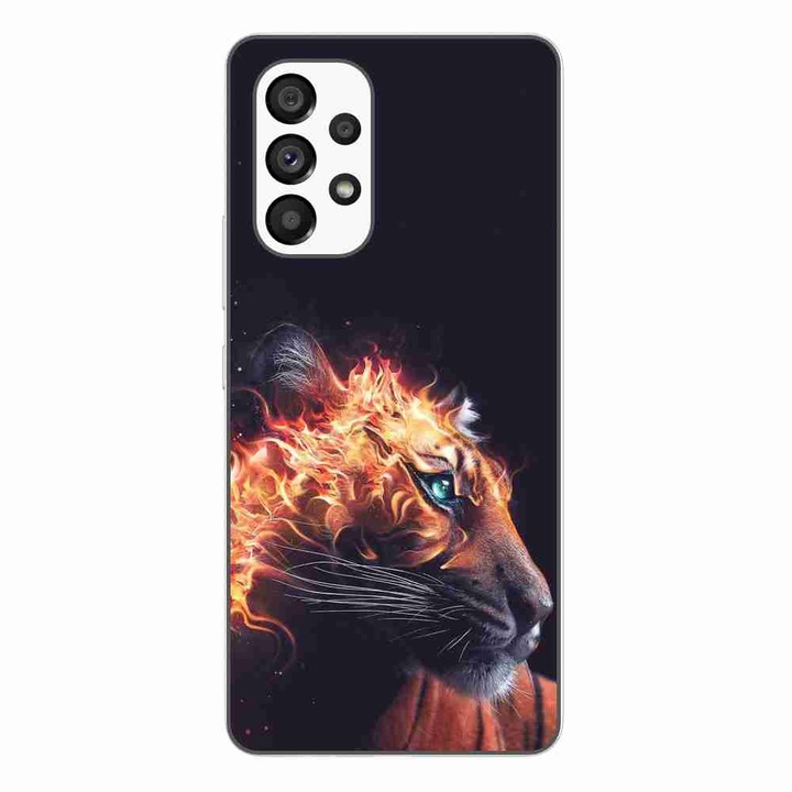 Калъф, съвместим със Samsung Galaxy A53 5G Silicon Gel Tpu Модел Flameborn Tiger
