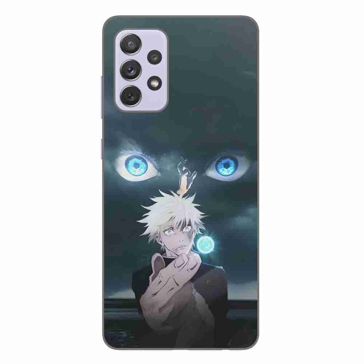 A tok kompatibilis a Samsung Galaxy A72 5G szilikongél Tpu mintázatú Jujutsu Kaisen Six Eyes telefonnal