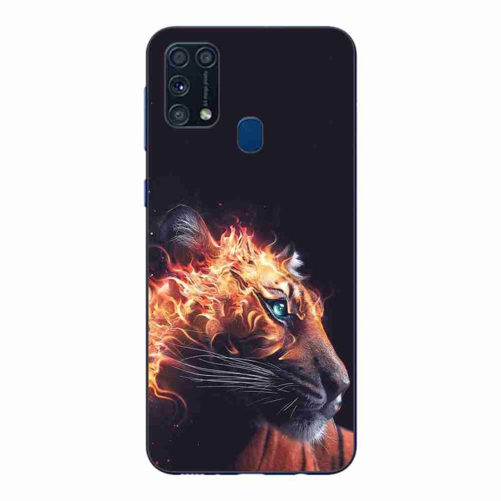 Husa compatibila cu Samsung Galaxy M21S, M31 Silicon Gel Tpu Model Flameborn Tiger