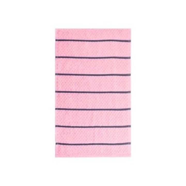 Розово-кафява кухненска кърпа на райе 60x35см