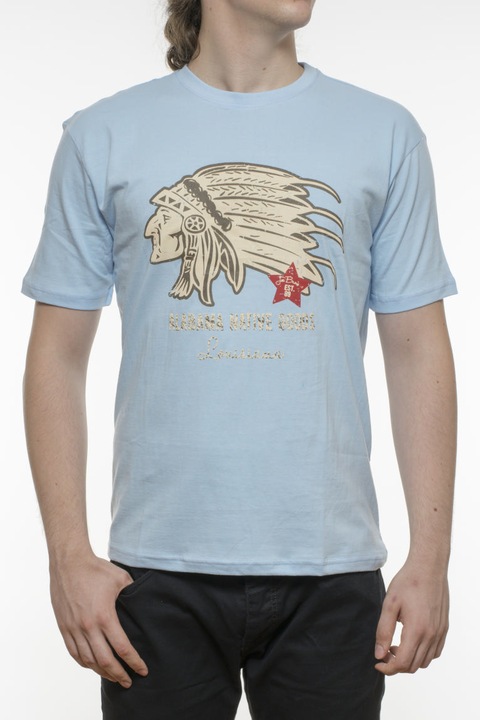 Tricou INDEEWAY, din bumbac, bleu, Albastru deschis