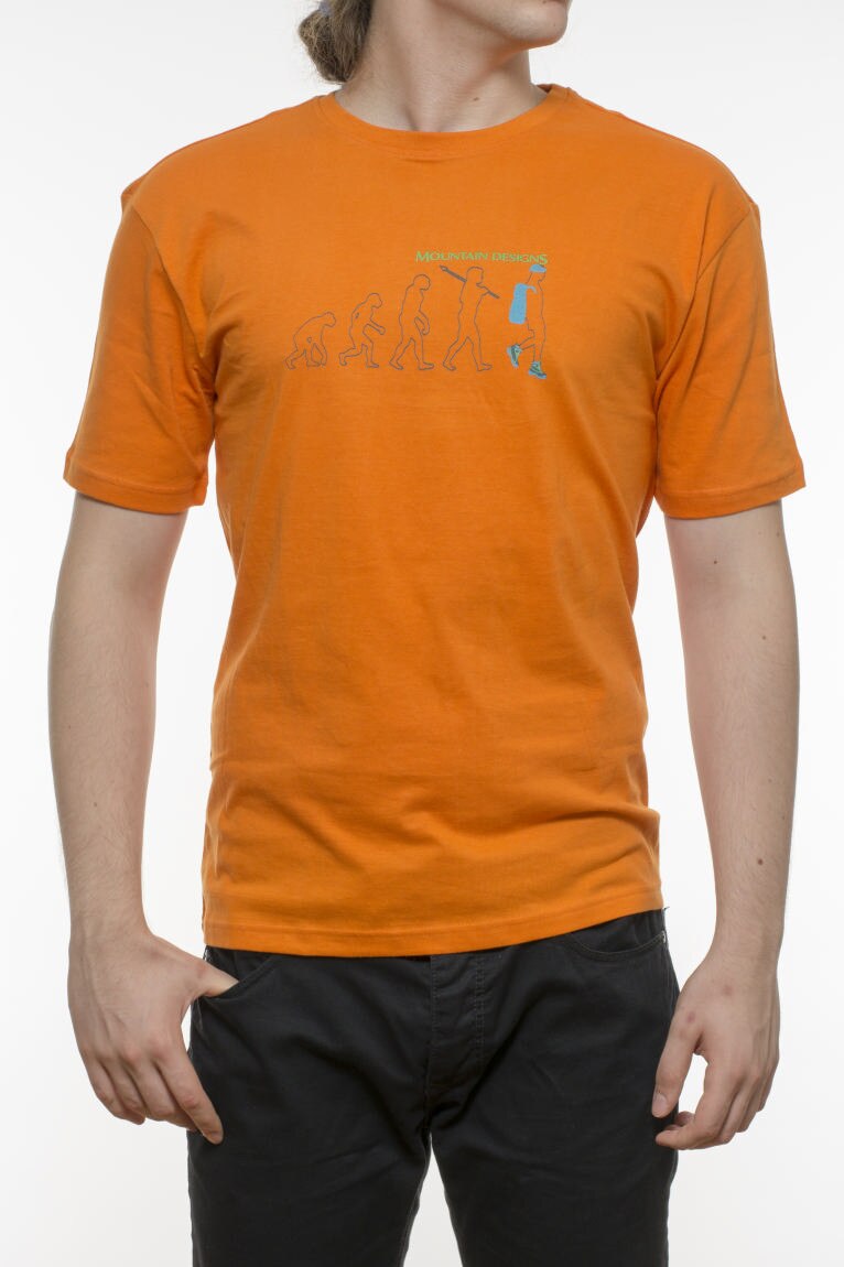 Tricou cu model, INDEEWAY, bumbac, portocaliu, Oranj