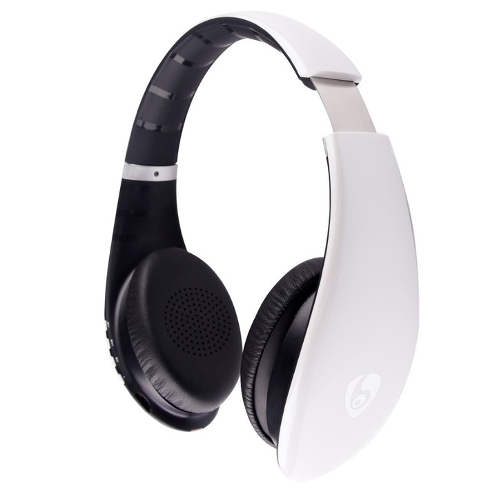OVLENG S66 Bluetooth fejhallgató, Overhead, FM rádió, HD Stereo, Basszus, Beépített mikrofon, Fehér