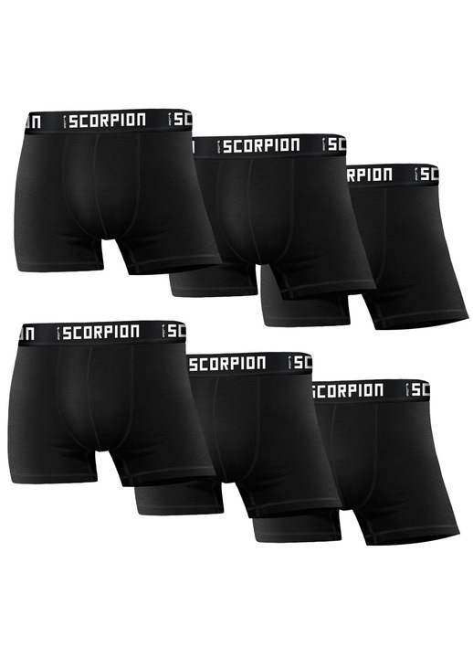 Set 6 Boxeri pentru barbati, Plus Scorpion BX102, Bumbac, S