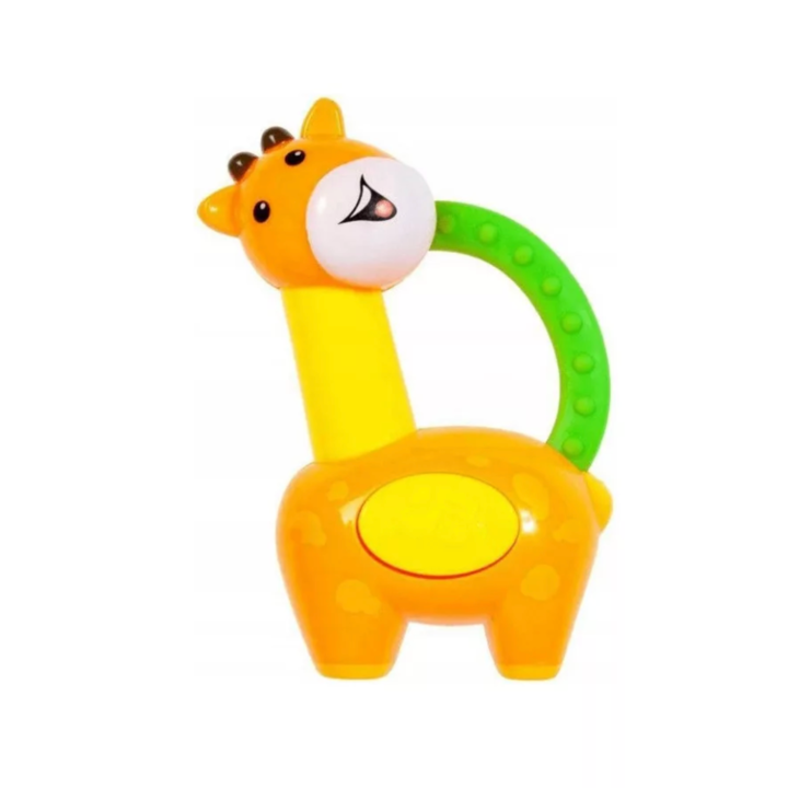 Csörgő játék, Bam Bam, Zsiráf, narancssárga, 8x12cm