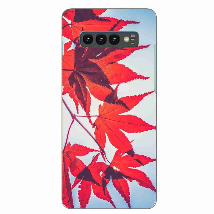 Калъф, съвместим с Samsung Galaxy S10 Plus Silicone Gel Tpu Pattern Autumn Leaves