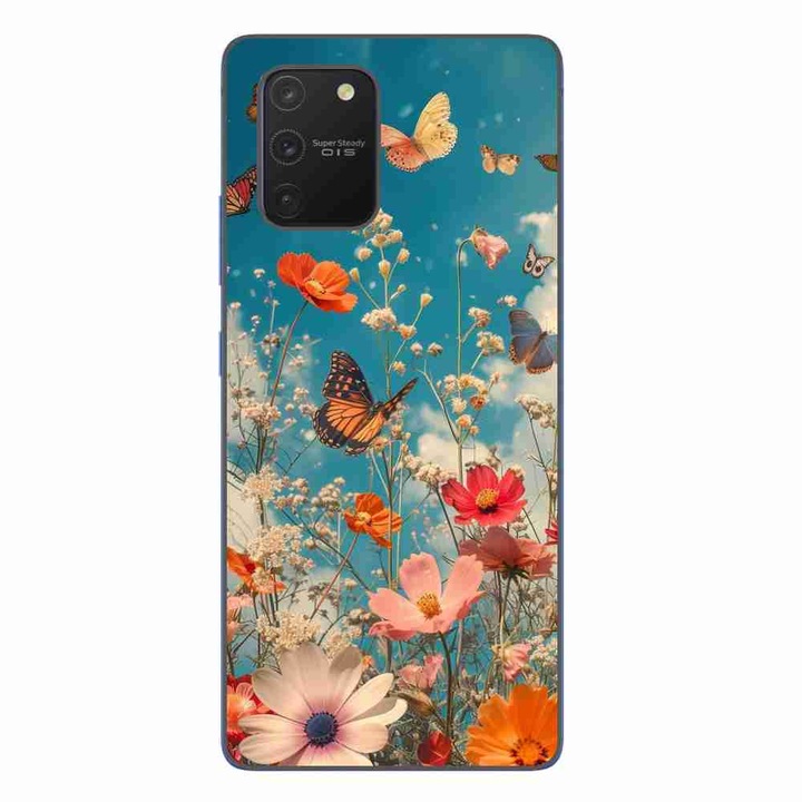 Калъф, съвместим с Samsung Galaxy S10 Lite Silicone Gel Tpu Pattern Flowers and Butterflies
