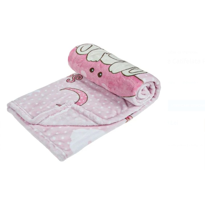 Bársonyos baba takaró rózsaszín mackó 90 x 80 cm