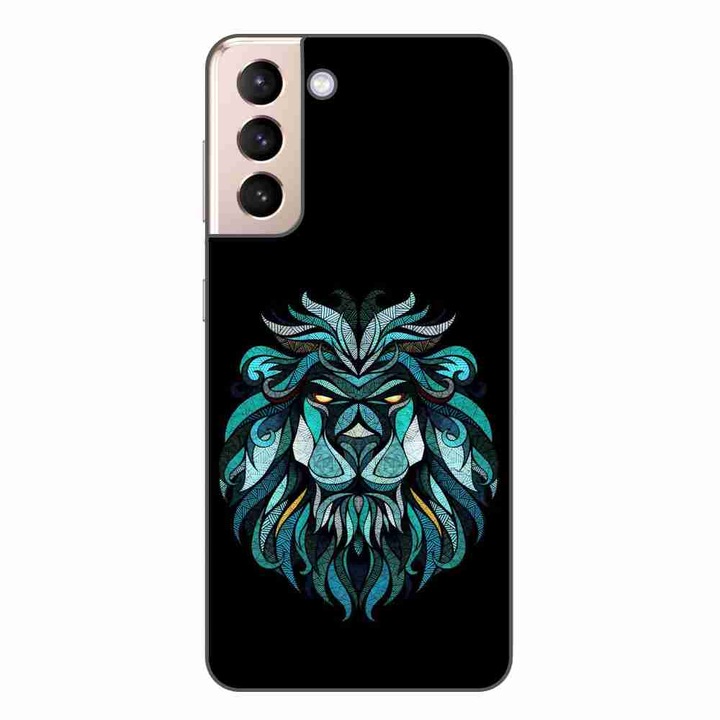 Husa compatibila cu Samsung Galaxy S21 Silicon Gel Tpu Model Abstract Lion
