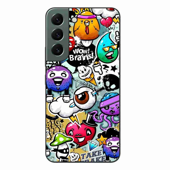 Калъф, съвместим с Samsung Galaxy S22 Silicone Gel Tpu Pattern Pop Art Graffiti