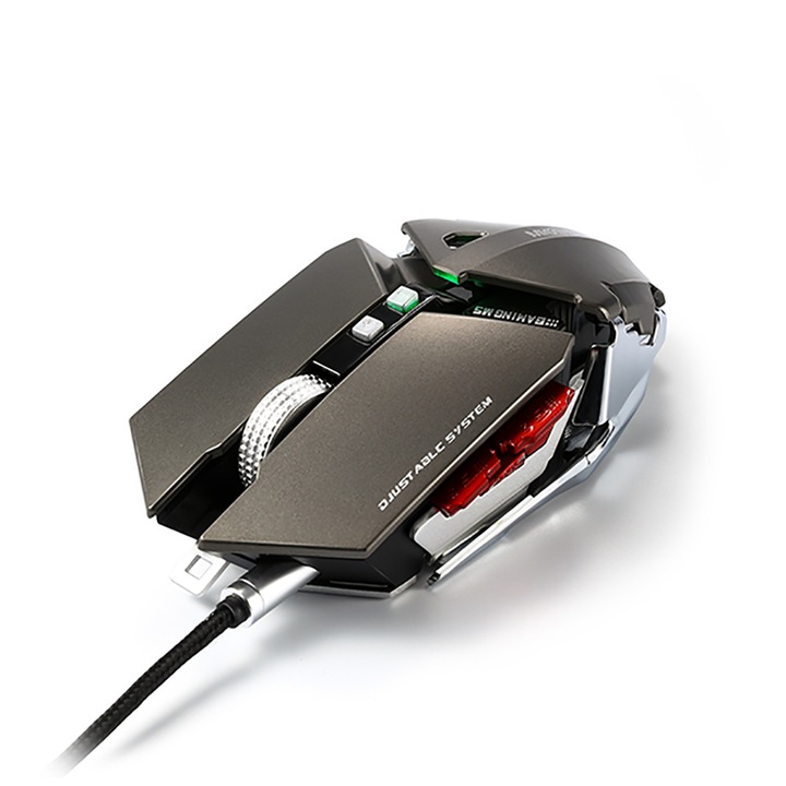 Гейминг мишка Akyta AM-3801C, регулируем размер, 4000DPI, програмируеми бутони, цвят черно