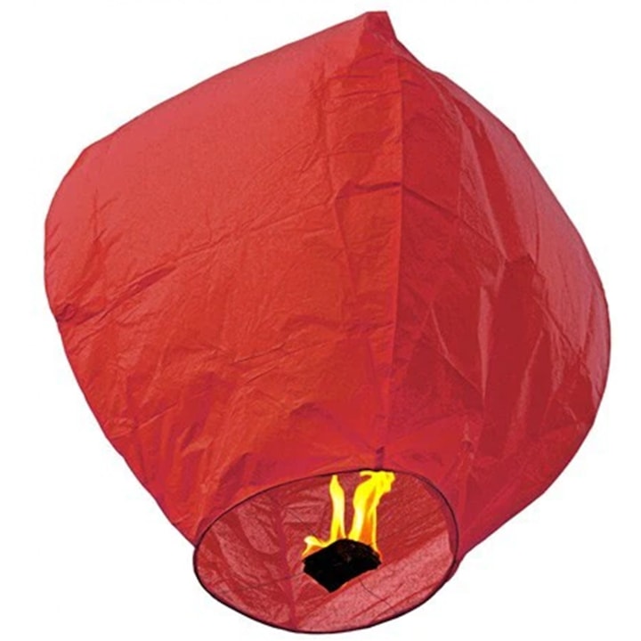 Lampion zburator, Cyrax, hartie biodegradabila, Rosu