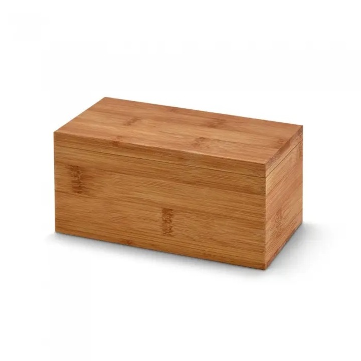 Bambusz teásdoboz 2 rekesszel és mágneses zárral, 20 tasakkal, 16 cm, Dalimag
