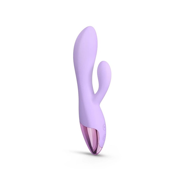 Vibrator Love to Love, Funky Bunny Rabbit, 10 moduri, silicon, rezistent la apa, violet, 10,3 cm