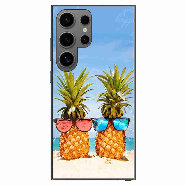 Кейс, съвместим с Samsung Galaxy S24 Ultra Silicone Gel Tpu Модел Beach Pinneaples