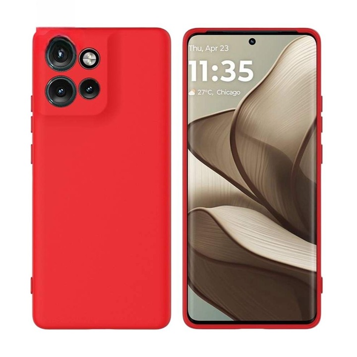 Husa Silicon TPU G-Tech Liquid, Compatibil cu Motorola Edge 50 Neo, din silicon, flexibil, protectie sporita, Rosu