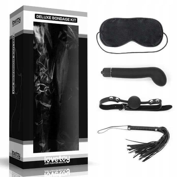 Set BDSM Kit, Lovetoy, negru, dimensiuni 10x6x22cm