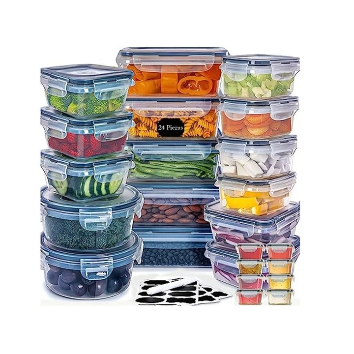 Set frigider, Cutie cereale, 24 de bucati, sigilat, transparent