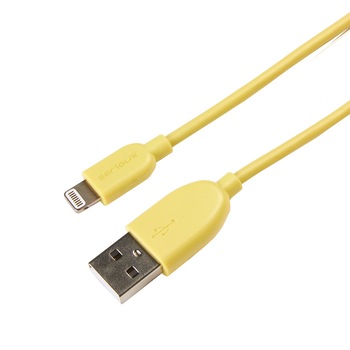 Cablu de date Serioux, Lightning-USB, MFI, 1m, Yellow Cablu de date Serioux, Lightning-USB, MFI, 1m, Yellow