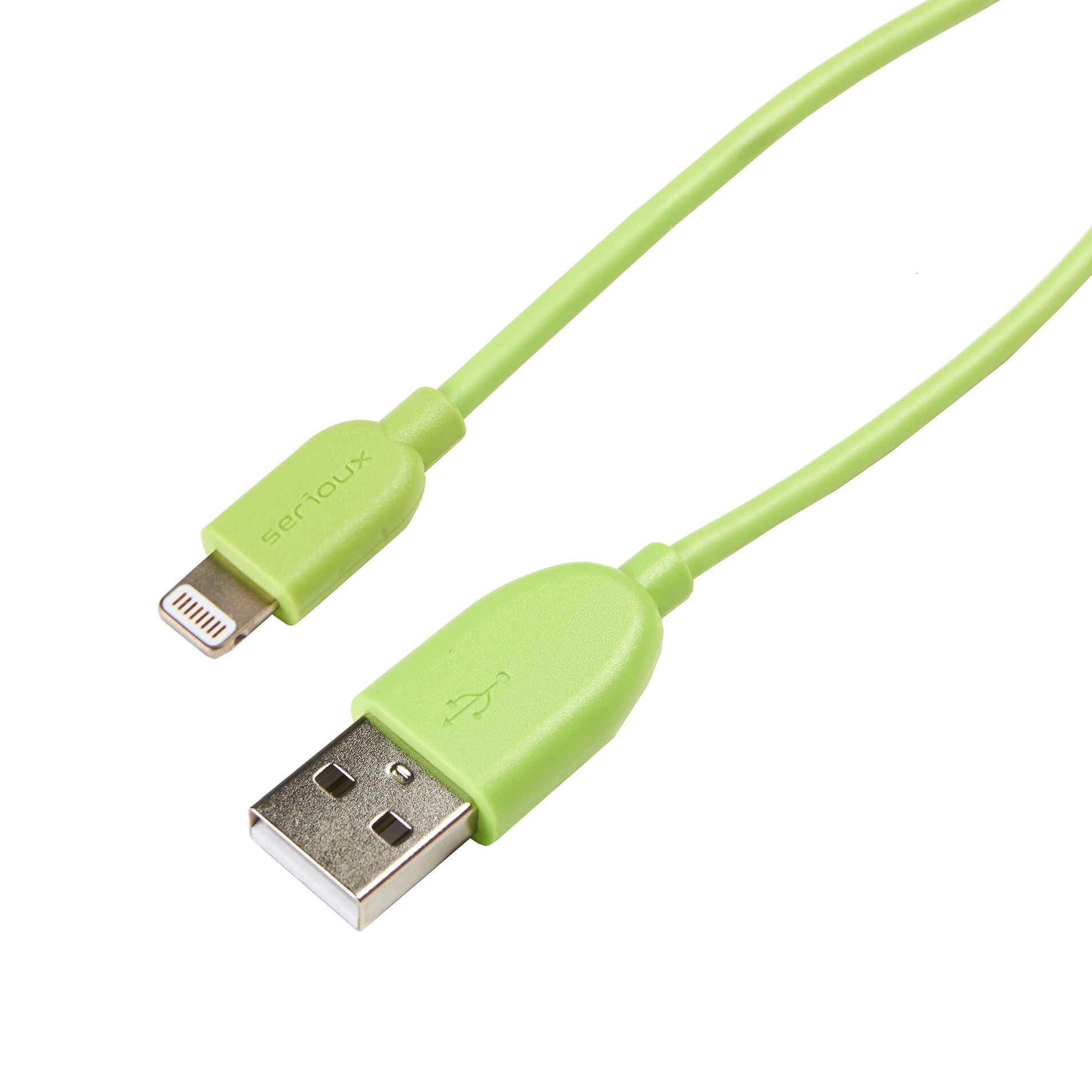 Cablu de date Serioux, Lightning-USB, MFI, 1m, Green