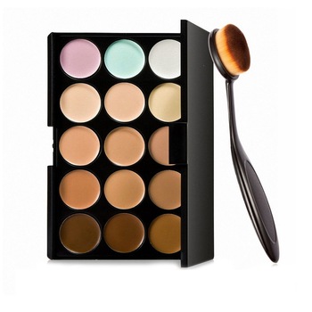 Trusa profesionala cu 15 nuante Corector make-up + Pensula Ovala Fond de Ten Trusa profesionala cu 15 nuante Corector make-up + Pensula Ovala Fond de Ten