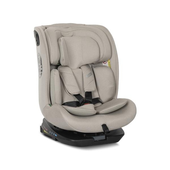 Scaun auto pentru copii, Lorelli, Rodeo, i-Size, Isofix, rotativ, 0 luni-12 ani, 40-150 cm, Beige