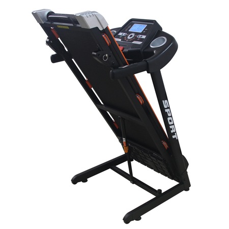 Banda de alergat electrica Energy Fit 815, greutate suportata 110kg, pliabila pe cilindru, cheie siguranta, ecran LCD 7" luminat albatsru