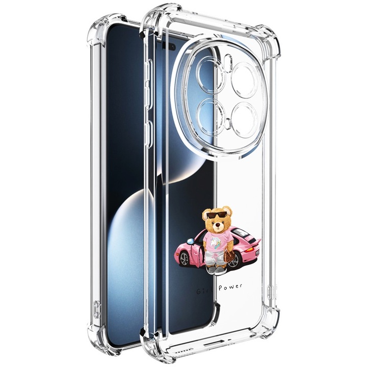Удароустойчив калъф за honor magic7 pro, airbag pro, прозрачен, girl power