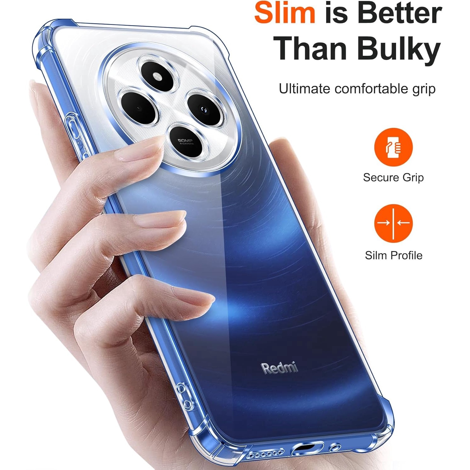 Husa Anti soc, transparenta compatibila cu Xiaomi Redmi 14C
