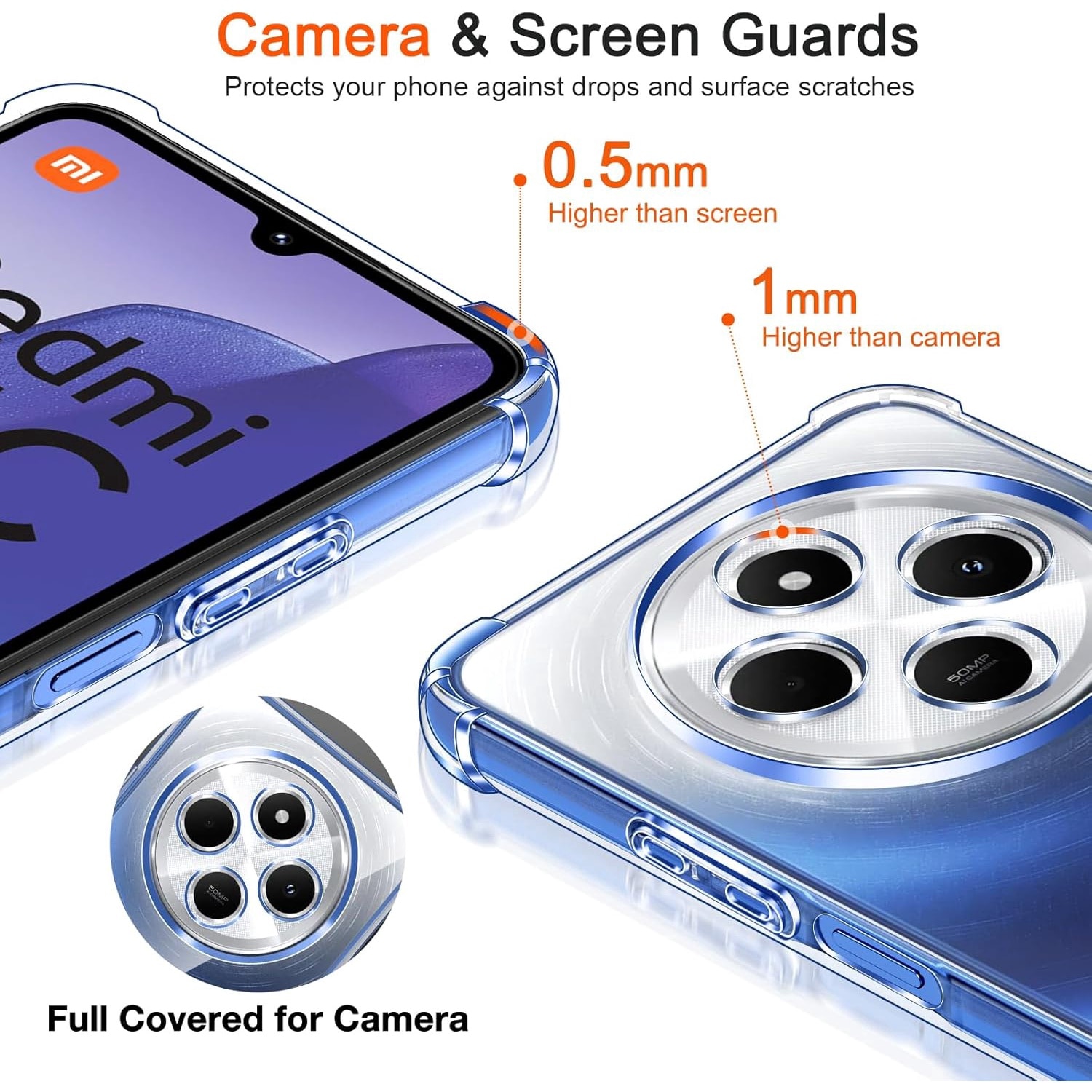 Husa Anti soc, transparenta compatibila cu Xiaomi Redmi 14C