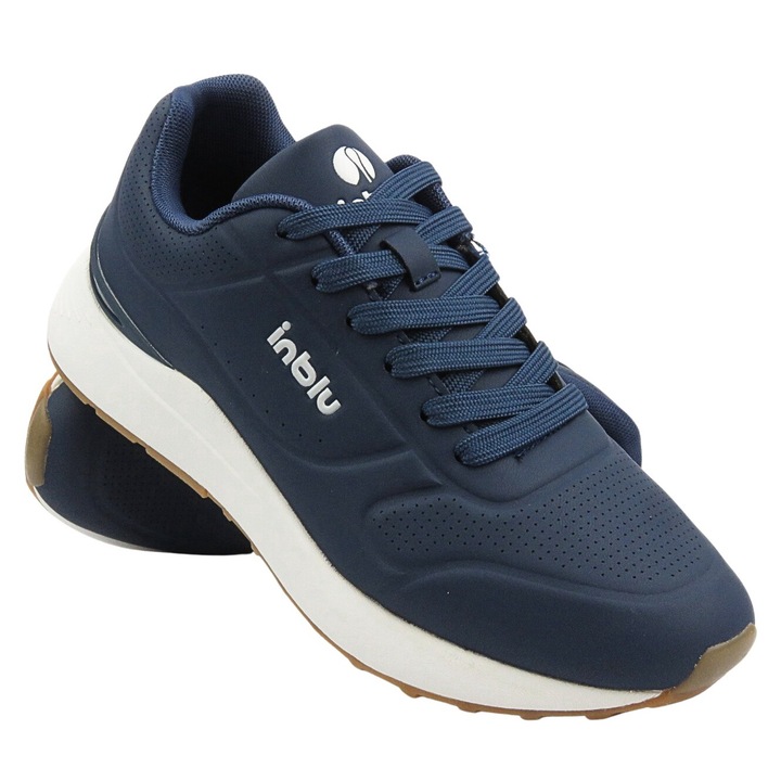 Férfi sportcipő INBLU IU-11, eco-bőr, sötétkék