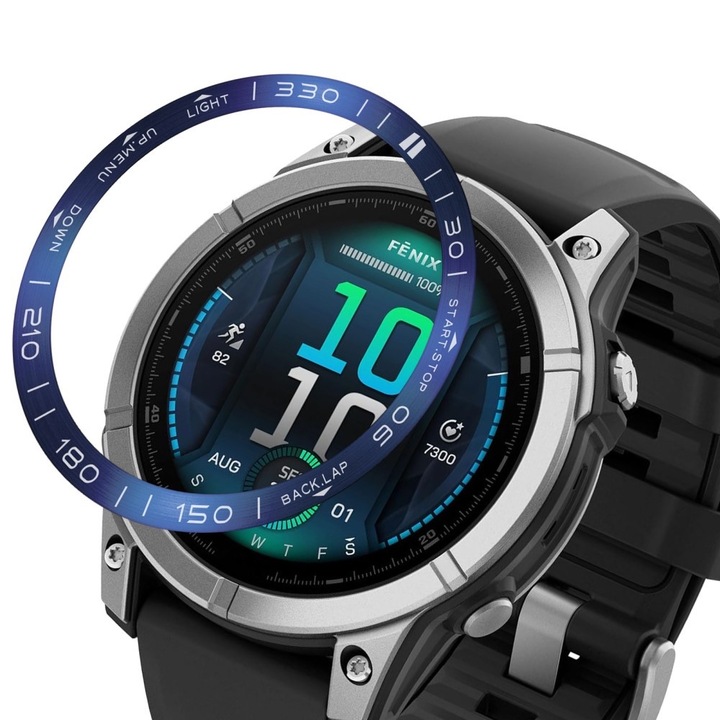 Bezel Ring pentru Garmin Fenix 8 51mm, XGSM, design elegant, din otel inoxidabil, usor de montat, albastru