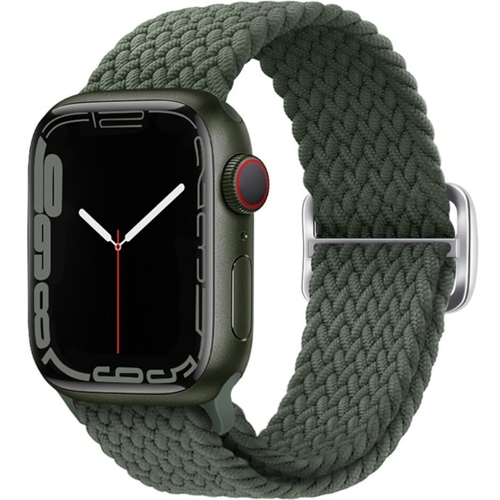 Pasek Nylon pentru Apple Watch Set 1/2/3/4/5/6/7/8/9/SE/Ultra/Ultra 2 42/44/45/49mm, Verde