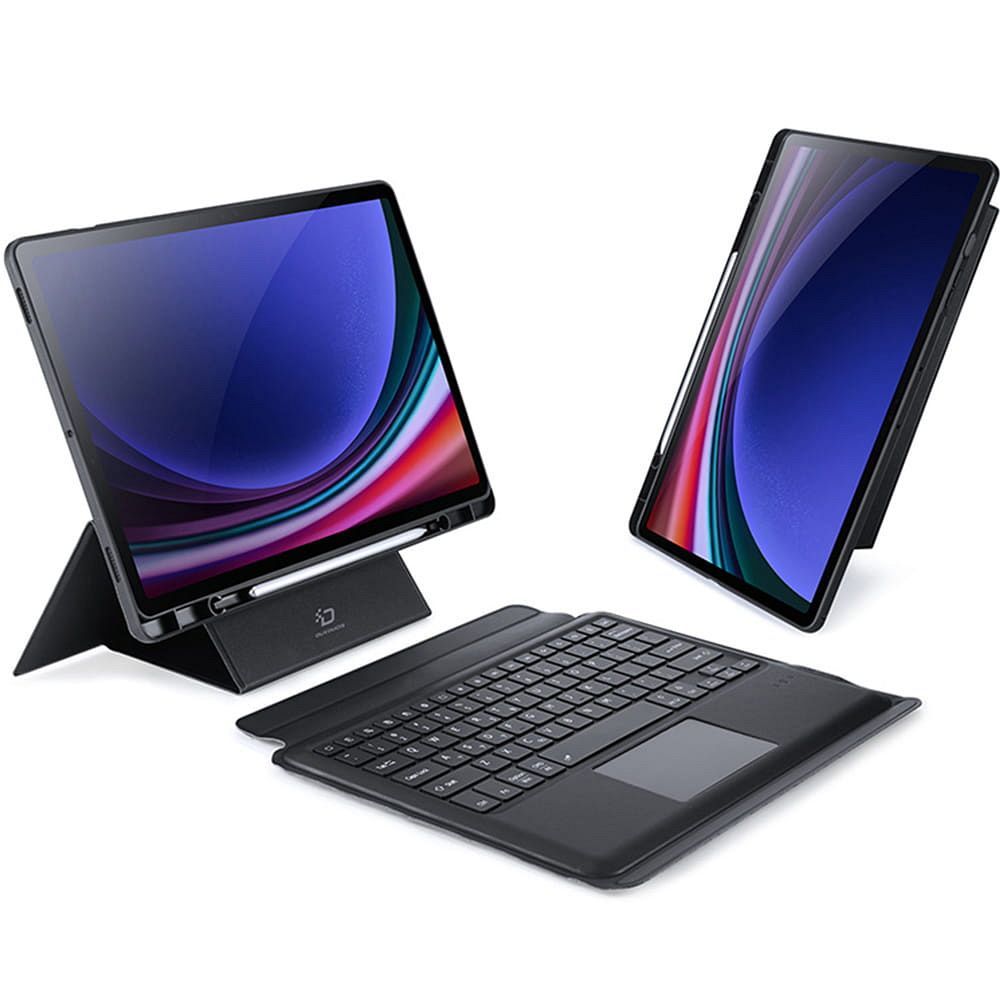 Husa cu tastatura iluminata pentru Samsung Galaxy Tab S9+ Plus / S9 FE+ Plus / S10+ Plus, Dux Ducis, negru