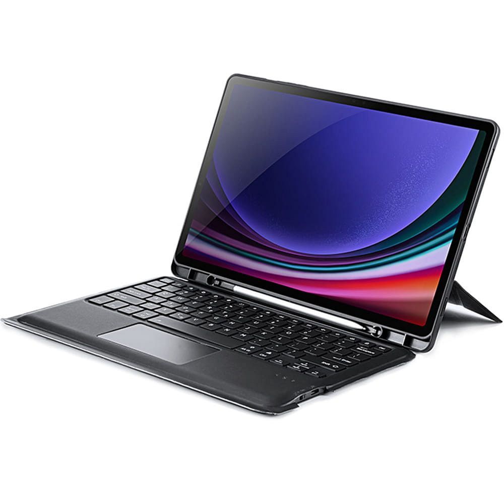 Husa cu tastatura iluminata pentru Samsung Galaxy Tab S9+ Plus / S9 FE+ Plus / S10+ Plus, Dux Ducis, negru