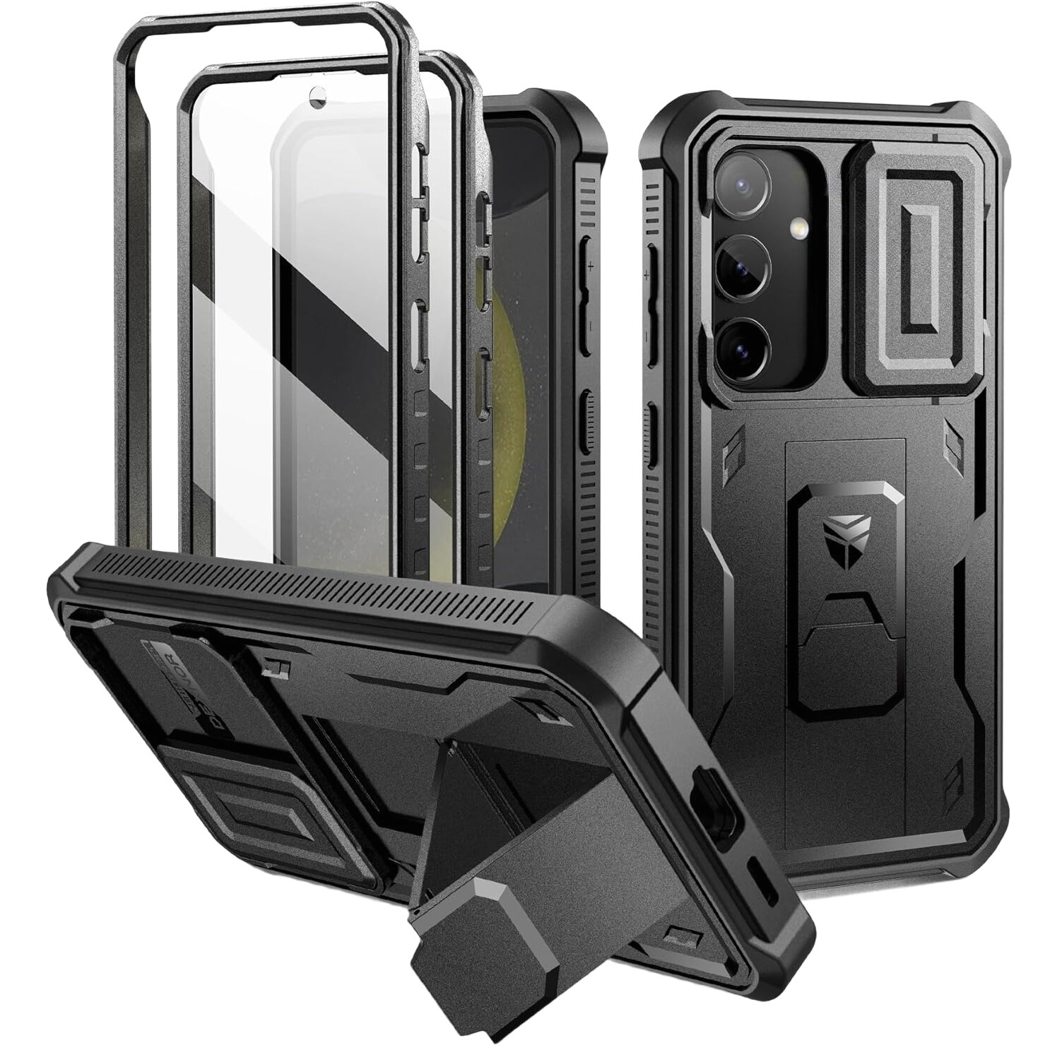 Husă Dexnor pentru Samsung Galaxy S24, 2 rame, neagră