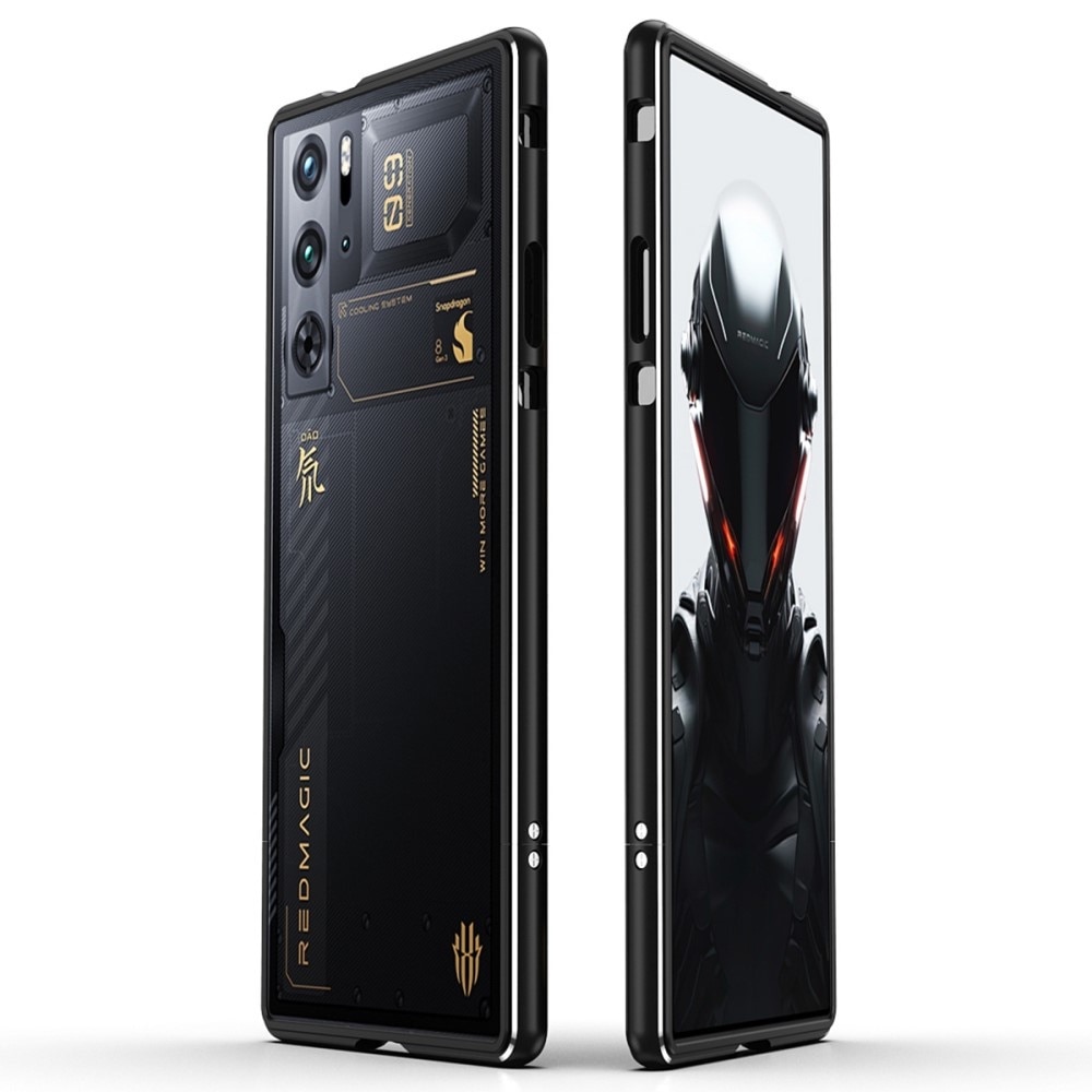 Husa telefon XGSM Armor Bumper pentru ZTE nubia Red Magic 9 Pro / 9 Pro+ / 10 Pro / 10 Pro+ 5G, metalica, neagra / argintie, protectie completa